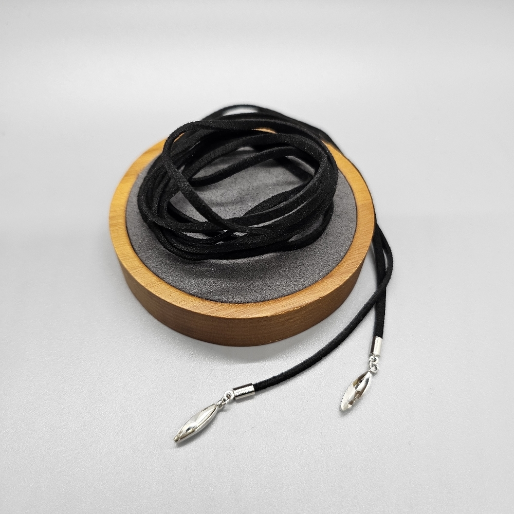 Cristabella Nordstrom Black Suede Choker Bracelet Necklace Wrap Crystal